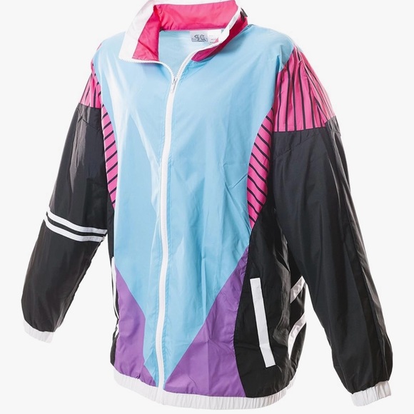 Funny Guy Jackets & Blazers - Retro Multicolor Windbreaker Jacket